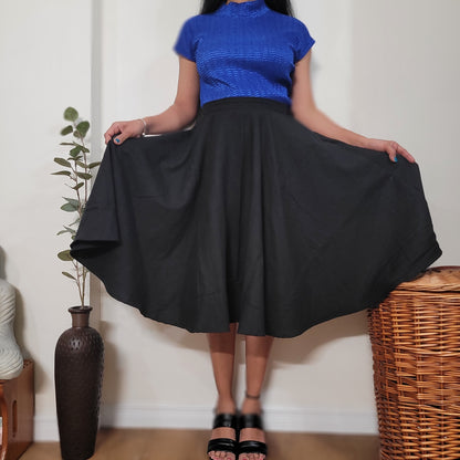 BLACK LINEN SKIRT