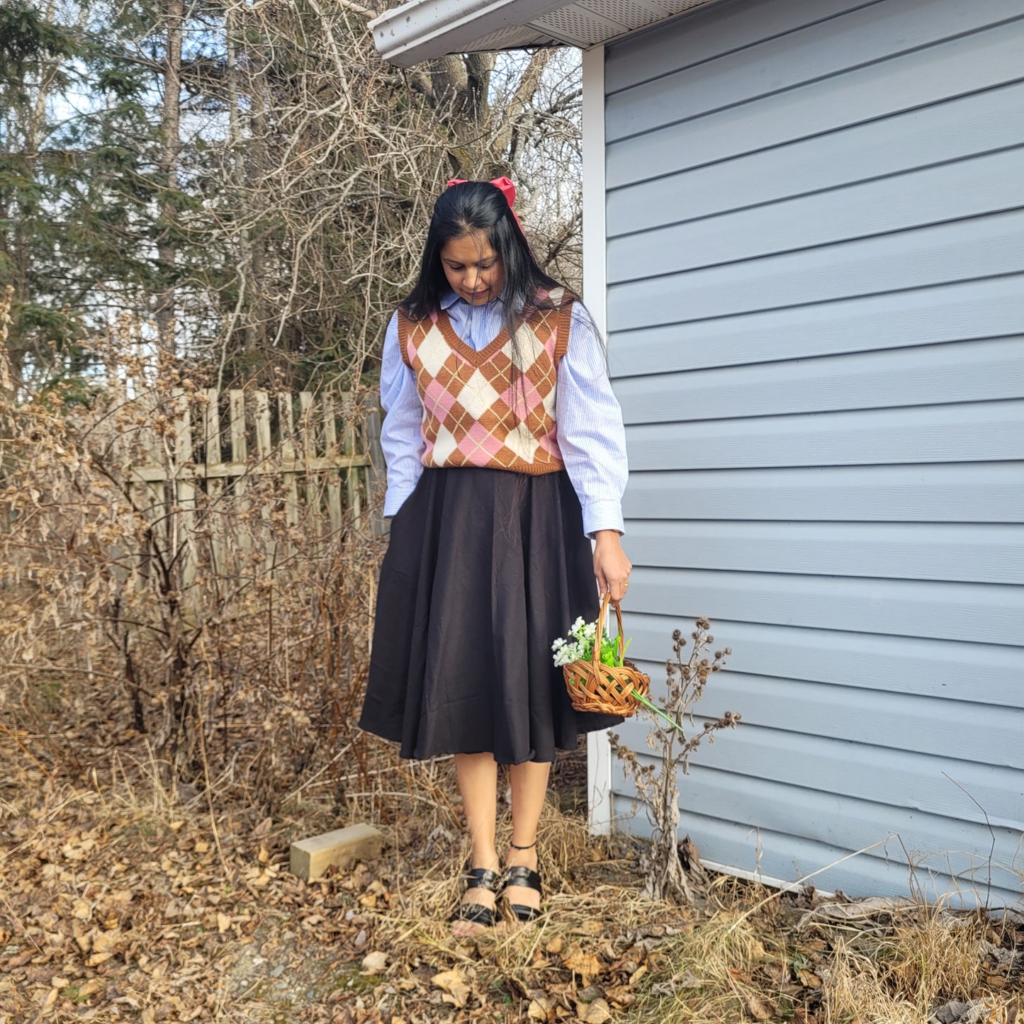 BLACK LINEN SKIRT