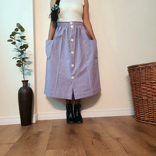 PURPLE GHINGHAM SKIRT